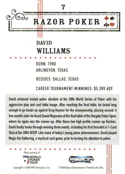 2006 Razor Poker #7 David Williams Back